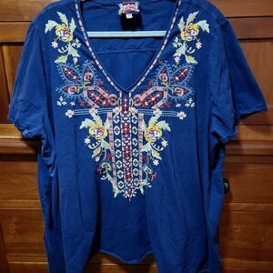 JOHNNY WAS embroidered top size 2x